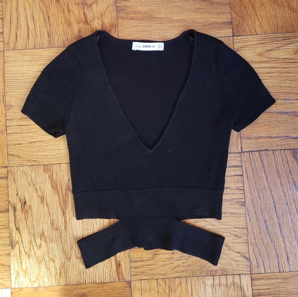 Zara black sweater cut out shirt - size small - Picture 5 of 6